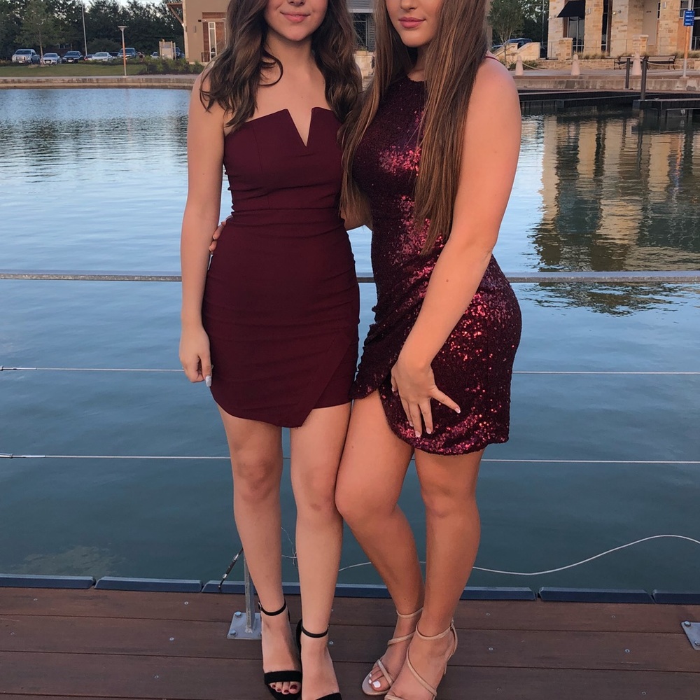 Maroon hoco dress